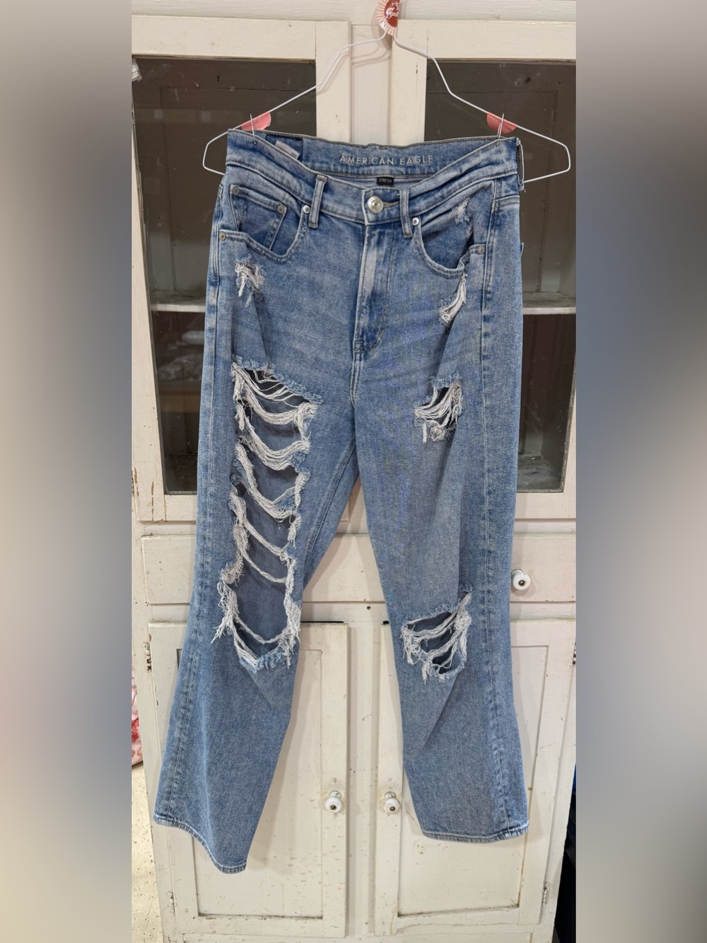 American Eagle Outfitters Women's Distressed Blue Denim Jeans